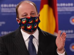 Colorado Governor Jared Polis during a press conference