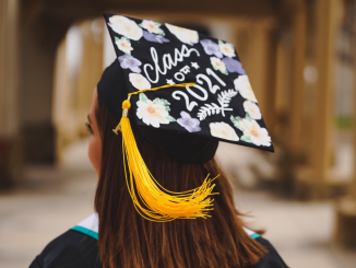 Grad cap with text saying "Class of 2021"