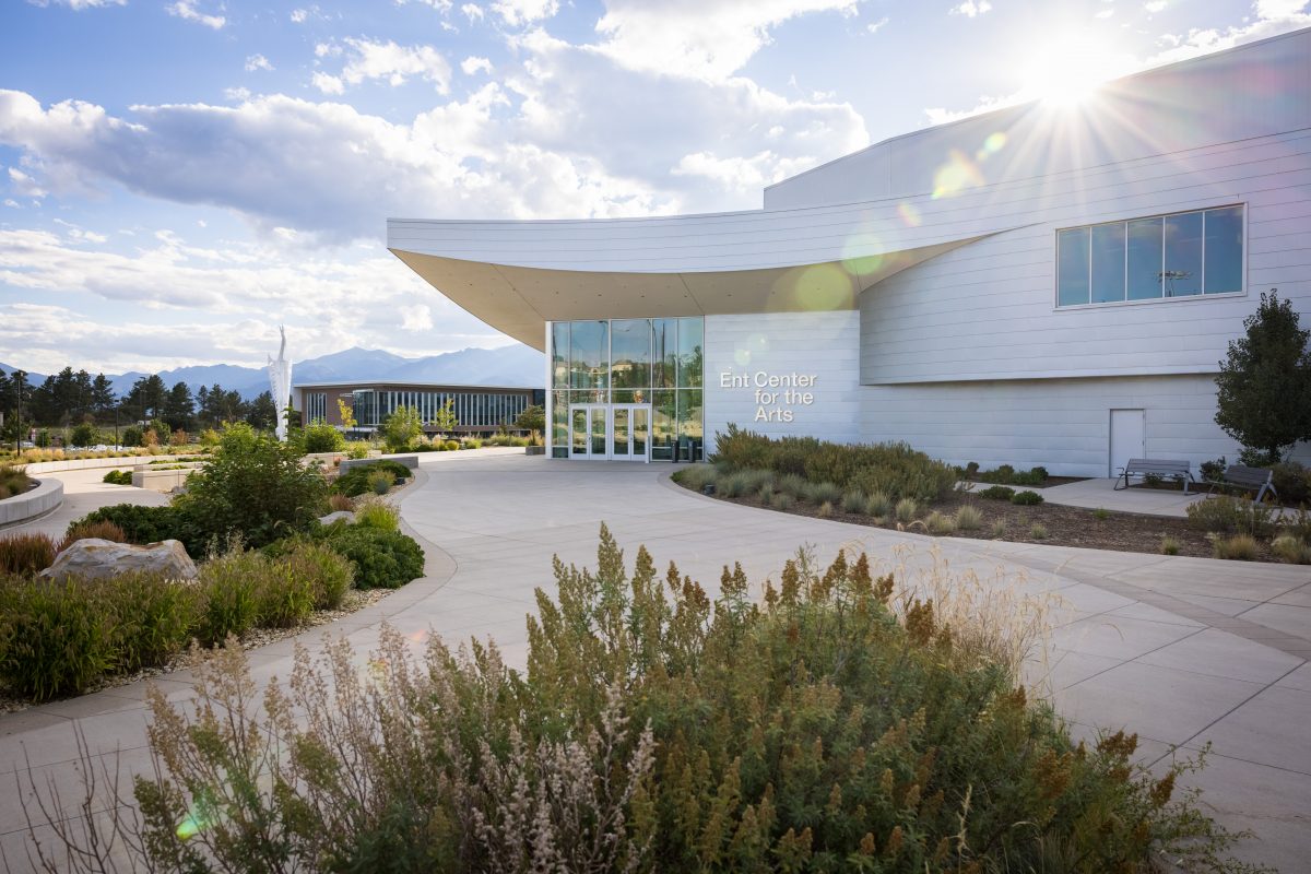 Summer exterior of the Ent Center for the Arts at UCCS.