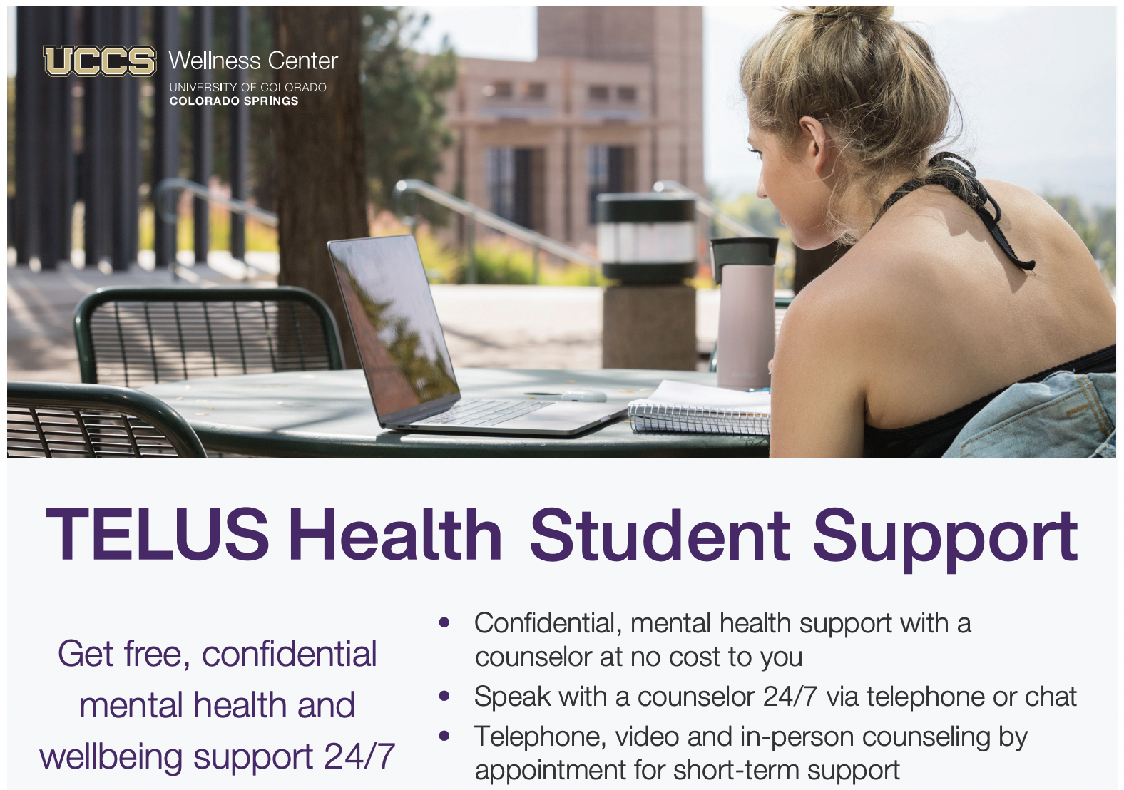 Students now have access to free, 24/7 mental health support – UCCS  Communique